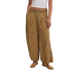 Free People Floral Wide-Leg Pants in green ditsy floral print